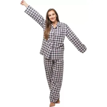 Dámské pyžamo Dámské flanelové pyžamo Luiz Kristýna pudr kostka velikost M