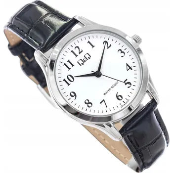 Hodinky PÁNSKÉ HODINKY Q&Q C02A-007PY PŘEHLEDNÉ, Z EKO-KŮŽE