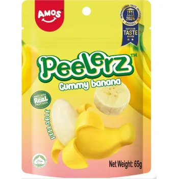 Bonbon AMOS Peelerz Banánové Želé Bonbony Ovocné měkké bonbóny Želé Bonbony Amos 65 g