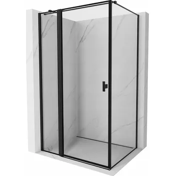 MEXEN MIST T SPRCHOVÝ KOUT OTEVÍRACÍ LEVÝ 110X70 CM ČERNÝ RÁMEČEK