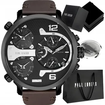 Hodinky Velké pánské hodinky Paul Lorens TEZERT s multidatem a časovými zónami + GRAVÍROVÁNÍ