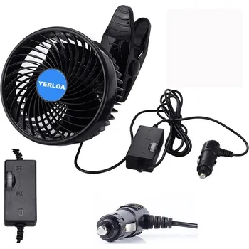 Ventilátor topení a klimatizace Yerloa 12V ventilátor do auta, 15cm, klip pro vozidlo, Nízká hlučnost