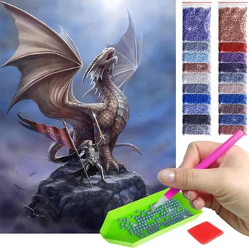 Obraz Diamantová výšivka diamond painting mozaika pro děti 5d drak dračí fantasy