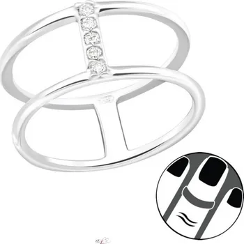 Prsten Prosperk Stříbrný prstýnek Midi s kamínky S4385