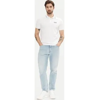 Pánská košile EA7 Emporio Armani Polokošile 8NPF16 PJVUZ 1100 Bílá Slim Fit L