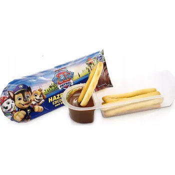 Svačinka s oříškovo-kakaovým krémem a chlebovými tyčinkami 25g Tlapková patrola