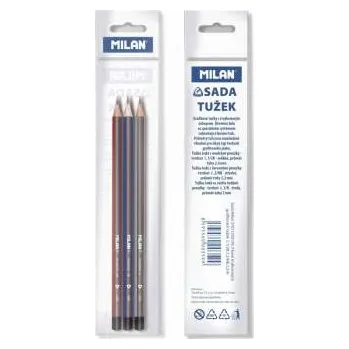Grafitová tužka Grafitová tužka Milan (HB, 2B, H) bez pryže, 3 ks
