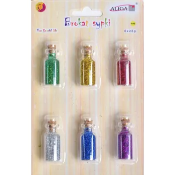 Aliga Brokát mix barev 6×2,5 g – dekorační třpytky v ampulkách