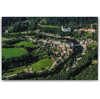 Diamantové malování Painting Queens Diamantové malování Výhled na Hrad Rožmberk, 60 × 80 cm, bez rámu, hranaté
