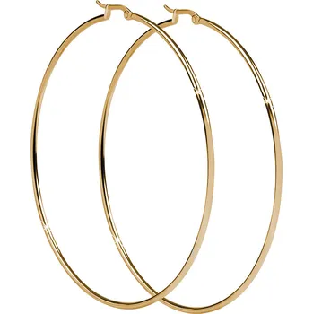 Náušnice Troli Nadčasové pozlacené náušnice kruhy 3 cm + 2 měsíce na vrácení zboží