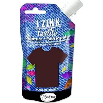 Speciální výtvarná barva Textilní barva IZINK Textile - hnědá, 80 ml