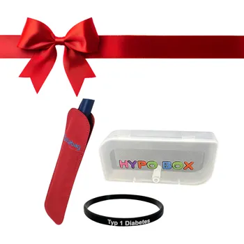 Dárková krabička Zuckerschmuck Dárkový set pro diabetika: Chladicí pouzdro + HYPO BOX + náramek (Černý)