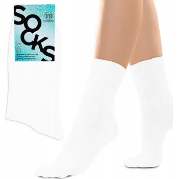 Dámské ponožky DÁMSKÉ BEZTLAKOVÉ PONOŽKY BAVLNA BÍLÉ 41-43