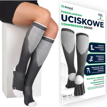 Pánské ponožky Kompresní podkolenky Fit4Med S/M šedé