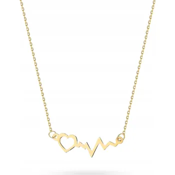 Náhrdelník ZLATÝ NÁHRDELNÍK ŘETÍZEK ryzost 585 Srdce Puls EKG Linie Života 14k