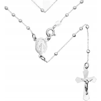 Náhrdelník Stříbrný dámský náhrdelník růženec řetízek s přívěskem křížek stříbro 925