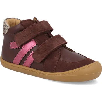 Dívčí obuv Barefoot dětské kotníkové boty Develab - Midcut 2 Burgundy vínové Velikost: 25
