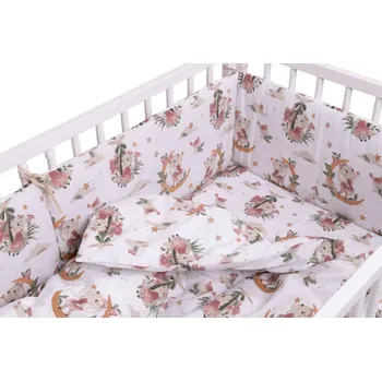 Povlečení Mantinel s povlečením, bavlna, 3 D sada, Bunny Star, Baby Nellys, bílá, 135x100cm (Mantinel: 180 x 30cm, Povlečení: 135x100 cm.)