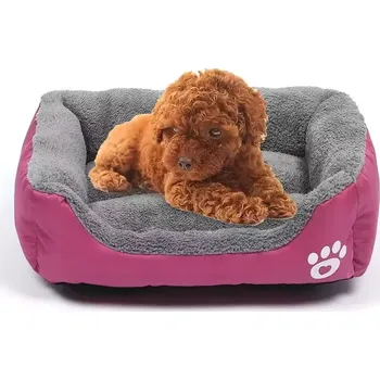 Pelíšek pro psa TopTechnology Domácí pelíšek pro psy s teplou podložkou Candy Color XL, 80×60×16cm (Magenta)