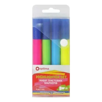 Zvýrazňovač Sada zvýraňovačů OPTIMA 4ks základní odstíny
