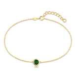 4530 MINET Decentní zlatý náramek se zeleným zirkonem Au 585/1000 0,95g