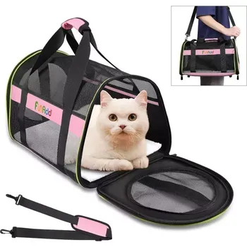 Cestovní taška TopTechnology FUNADD Taška pro přepravu domácích zvířat - Skládací ramenní taška (Růžová)