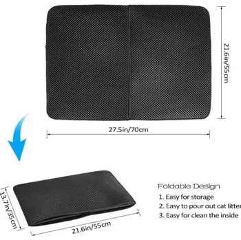 TopTechnology Vodotěsná podložka pro kočky EVA dvouvrstvá 46x60cm (černá)