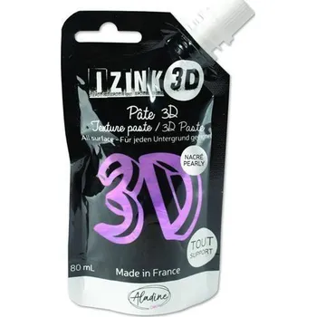 Speciální výtvarná barva Reliéfní pasta 3D IZINK - amethyst, perleťová fialová, 80 ml