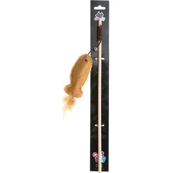Hračka pro kočku COMFY Hračka Gaia Ryba na prutu se zvonkem 40 cm