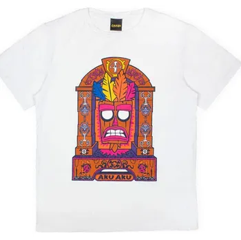 Pánské tričko Tričko - Crash Bandicoot Aku Aku M White