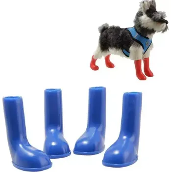 Obleček pro psa TopTechnology 4 PCS/Sada Vodotěsné Psí Gumové Boty do Deště Velikost L (Modré)