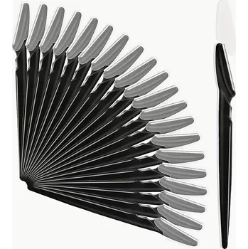 Holicí strojek Dámské a pánské nerezové holicí strojky na obličej 50 ks – černé, tvarovače obočí s ochranným krytem