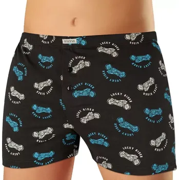 Trenýrky Pánské bavlněné trenky s jemným vzorem kostky Andrie PS 5892 černá velikost XL-54/56