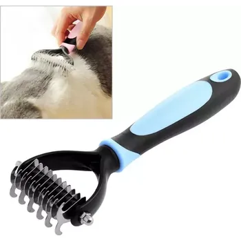 Péče o srst a drápky TopTechnology Hřeben na srst pro psy a kočky - modrý