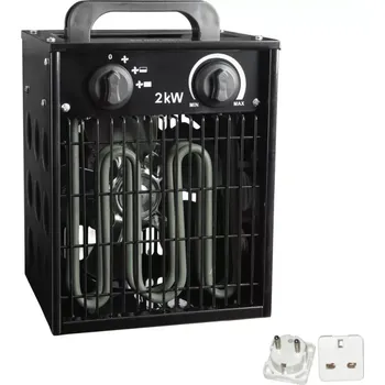 Přímotop Gorilla 2kW Fan Heater, topení do skleníku S ADAPTÉREM UK/EU (Kompaktní a snadno použitelný – topidlo Gorilla 2 kW je ideální pro udržení tepla v místnosti během chladnějších měsíců. Díky třem režimům – včetně ventilátoru bez topení – a jednoduchému)