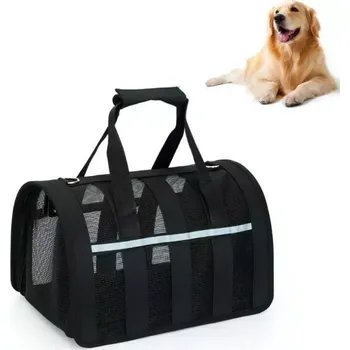 Taška pro psa a kočku TopTechnology Skládací prodyšná taška pro domácí zvířata - velikost M (černá)