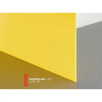 Plexisklo Röhm Žluté plexisklo Plexiglas LED 3mm 1H74 nasvětlovací 1520 x 2030 mm