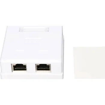 Elektrická zásuvka W-Star UTP2RJ45S - Stíněná síťová zásuvka STP 2 x RJ45, Cat5e, na zeď, narážecí