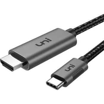 Napájecí kabel uni® Kabel Pletený USB-C na HDMI 4K@60Hz, 1,8m pro MacBook, Smartphone