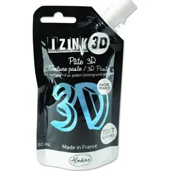 Speciální výtvarná barva Reliéfní pasta 3D IZINK - volubis, perleťová modrá, 80 ml