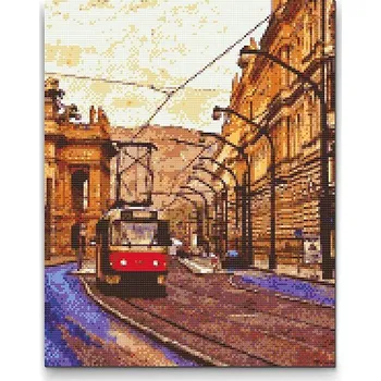 Diamantové malování Painting Queens Diamantové malování Pražská tramvaj, 60 × 80 cm, bez rámu, hranaté