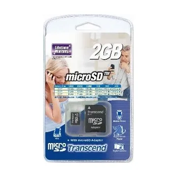 Paměťová karta Transcend Micro Secure Digital karta 2GB vč. adaptéru