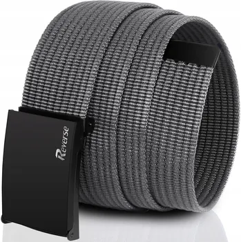 Opasek Pánský šedý popruhový Pásek ke kalhotám džíny REVERSE , pevný opasek, 125 cm