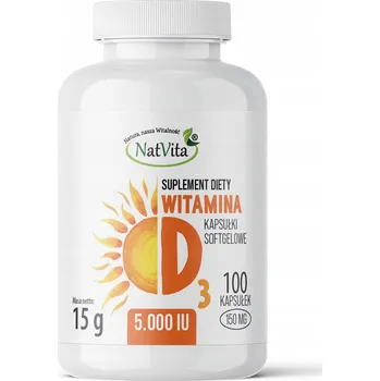 Doplněk stravy NatVita Vitamín D3 5000 IU 100 kapslí