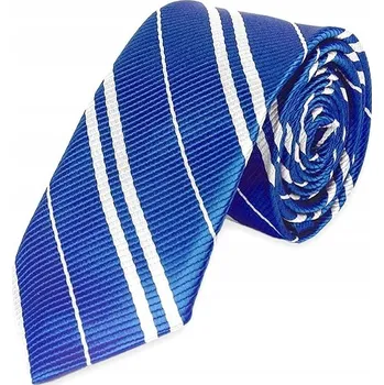 PÁNSKÁ KRAVATA TMAVĚ MODRÁ S PRUHY ÚZKÁ ELEGANTNÍ