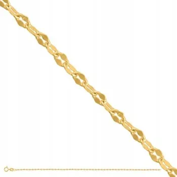 Řetízek Zlatý řetízek 585 s diamantovanými články, 0.99g, délka 40 cm – efektní