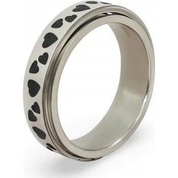 Prsten FIDGET Antistresový Prstýnek SRDCE Prsten z chirurgické Ocel , stříbrný