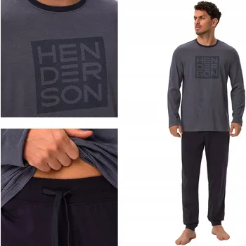 Pánské pyžamo HENDERSON pánské pyžamo s dlouhým rukávem a dlouhými kalhotami CORE světle modré M