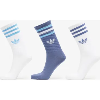 Pánské ponožky Ponožky adidas 3S Crew Socks 3-Pack Creme Blue/ White/ White M