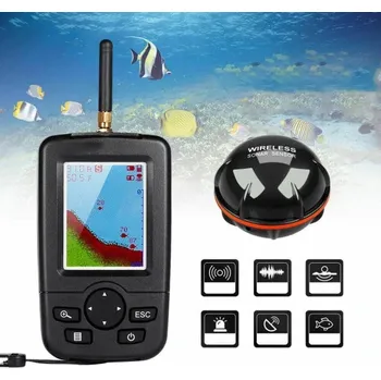 Rybářský prut ECHOSONDA Bezdrátový Sonar- Detektor Ryb, LED, Dosah 100 m